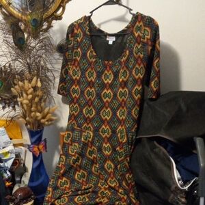 Colorful Geometric Pattern Dress